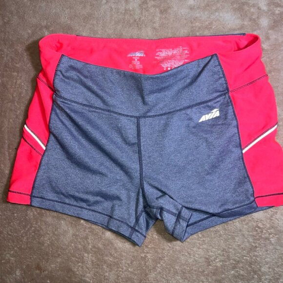 Avia Women Medium Gray‎ Neón Pink Stretchy Spandex Running Athletic Short (R) - Picture 1 of 4